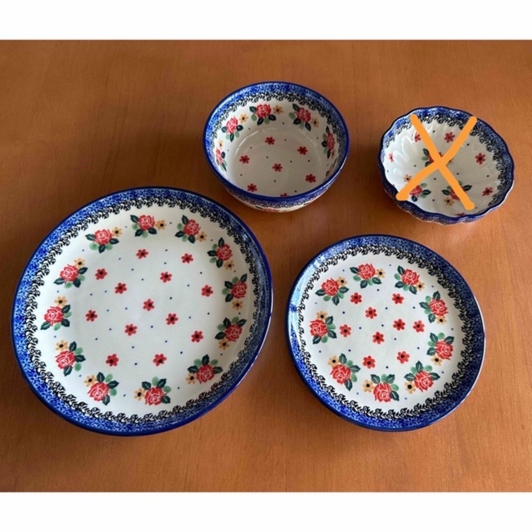 【美品】ポーランド食器セット 【No.1527X】 プレート2枚u0026ボウル2個キッチン/食器