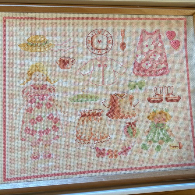 刺繍完成品額入り kidsroom 女の子