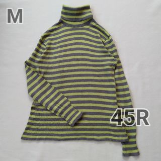 フォーティファイブアール(45R)の(M) 45R タートルネックボーダーカットソー 長袖(カットソー(長袖/七分))