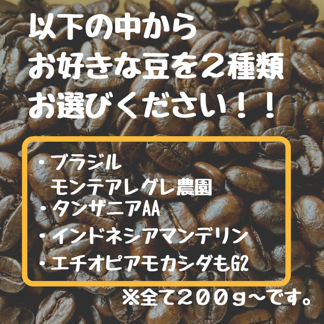 40杯分 焙煎したて コーヒー豆2種類のセット 食品/飲料/酒の飲料(コーヒー)の商品写真