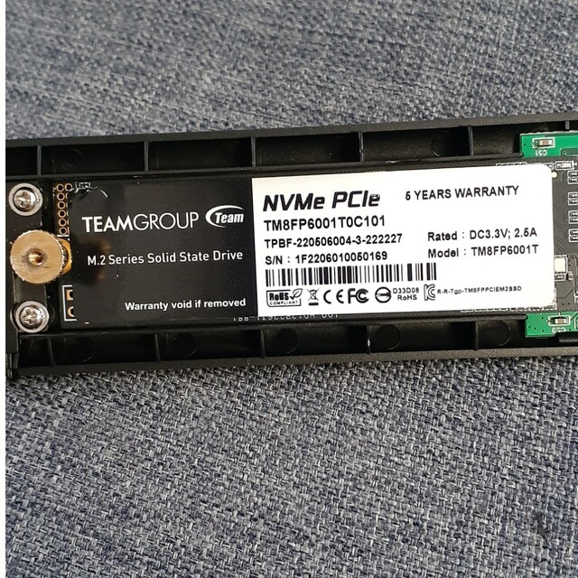 1TB速度TEAMGROUP M2 SSD1TB+外付けケース