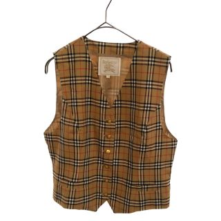 BURBERRY - BURBERRYS バーバリーズ 金ボタン チェックベスト ブラウン