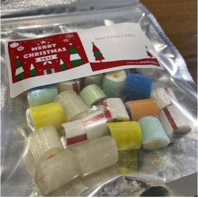 パパブブレ☆ノベルティ THANK YOU クリスマスキャンディ 食品/飲料/酒の食品(菓子/デザート)の商品写真