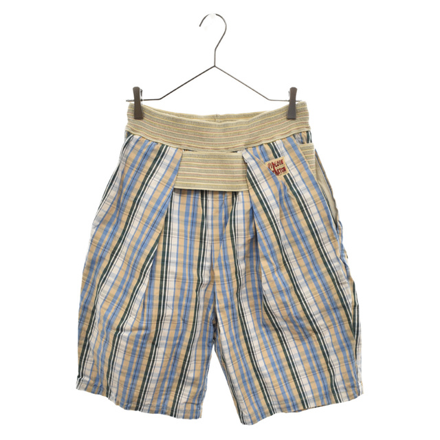 KAPITAL キャピタル 18SS OX CHECK SHIMOKITA SHORTS オックス チェック シモキタ ショート ハーフ パンツ ブルー K1804SP165