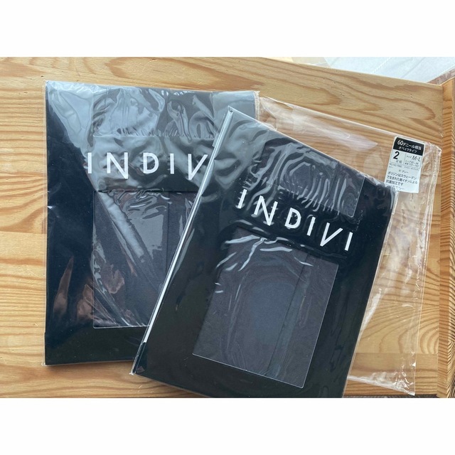 INDIVI(インディヴィ)のインディヴィ(ナイガイ)60デニール　グレーのタイツ2足組 レディースのレッグウェア(タイツ/ストッキング)の商品写真