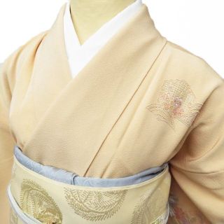 汕頭刺繍 スワトウ 花の図 着物 付け下げ 付下げ A806-1 【中古】