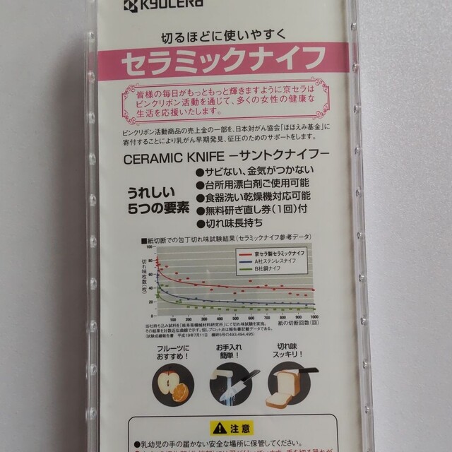 京セラ(キョウセラ)の京セラ　セラミック包丁・ピーラー・まな板　包丁研ぎ直し券付 インテリア/住まい/日用品のキッチン/食器(調理道具/製菓道具)の商品写真