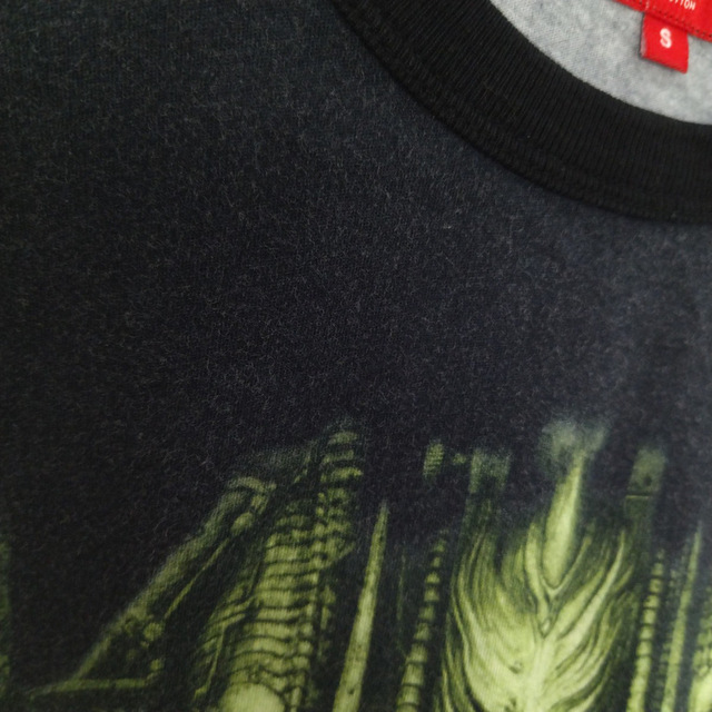 SUPREME シュプリーム 14AW×H.R.GIGER H.R.Giger Knit Top×ハンス・ルドルフ・ギーガー ニットトップス バイオメカノイドプリント半袖Tシャツ ブラック