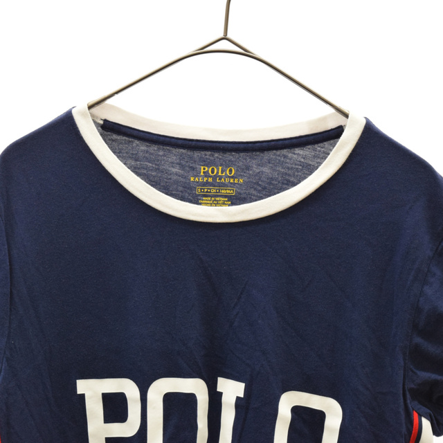 POLO RALPH LAUREN(ポロラルフローレン)のPOLO RALPH LAUREN ポロラルフローレン POLOロゴプリントサイドラインカットソーワンピース ネイビー レディース Tシャツ レディースのトップス(Tシャツ(半袖/袖なし))の商品写真