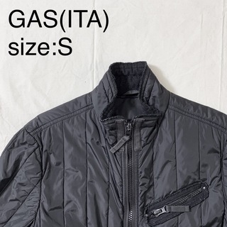 ガス(GAS)のGAS(ITA)ビンテージナイロンパデッドジャケット　ブラック(ブルゾン)