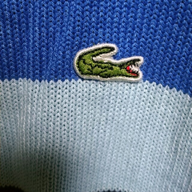 LACOSTE(ラコステ)のLACOSTE ラコステ マルチボーダー　ボーダーニット　黒ニット メンズのトップス(ニット/セーター)の商品写真