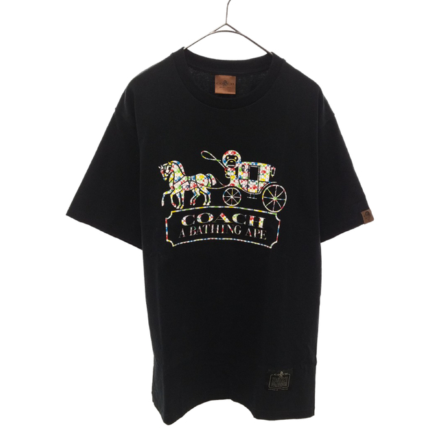 675センチ身幅A BATHING APE アベイシングエイプ ×COACH 20SS MILO TEE×コーチ コラボ マイロ ロゴプリントショートスリーブTシャツ 半袖カットソー 001TEG231902X