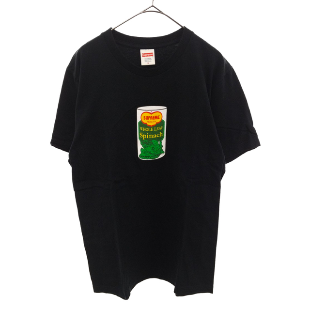 SUPREME シュプリーム 15SS Whole Leaf Tee スピナッチ缶ロゴプリント半袖Tシャツ ブラック カットソー