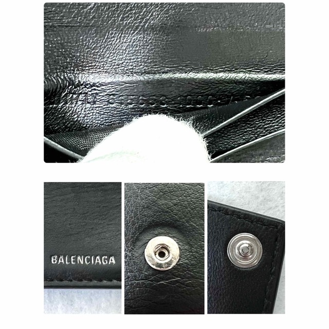 箱付✨BALENCIAGA  バレンシアガ　財布　三つ折り　ミニウォレット　黒 8