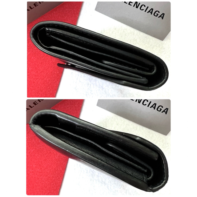 箱付✨BALENCIAGA  バレンシアガ　財布　三つ折り　ミニウォレット　黒 6