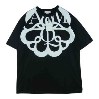 アレキサンダーマックイーン(Alexander McQueen)のAlexander McQueen アレキサンダーマックイーン 659987 Seal Logo T-shirt シール ロゴ プリント 半袖 Tシャツ ブラック系 ホワイト系 40【美品】【中古】(Tシャツ/カットソー(半袖/袖なし))