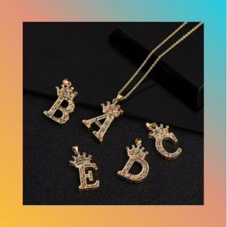 選べるイニシャル♪ネックレス 新品 ブロンズ銅 ゴールド マルチカラーＣＺ☆(ネックレス)