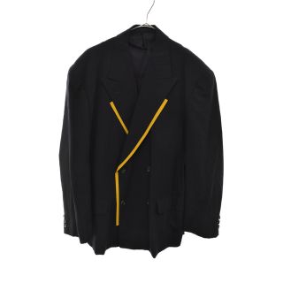 COMME des GARCONS HOMME PLUS コムデギャルソンオムプリュス 89SS カラーテープ切替ダブルテーラードジャケット ネイビー/イエロー アーカイブ PJ-11014M