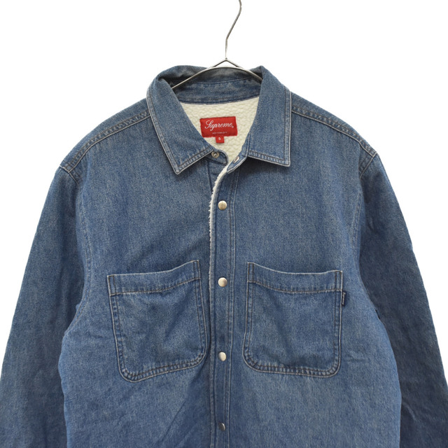 新品 L Supreme Sherpa Lined Denim Shirt