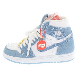 NIKE ナイキ WMNS AIR JORDAN 1 HIGH OG DENIM DM9036-104 ウィメンズ エアジョーダン1 ハイ OG デニム ハイカットスニーカー US10.5/27.5cm ホワイト/ブルー