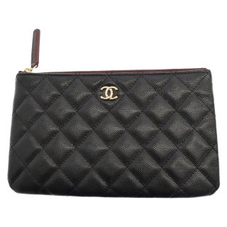 シャネル(CHANEL)のCHANEL シャネル マトラッセ ココマーク レザー ミニポーチ ブラック 30568652(その他)