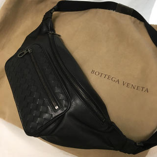 Bottega Veneta - ボッテガヴェネタ黒レザーウエストポーチバッグ斜 