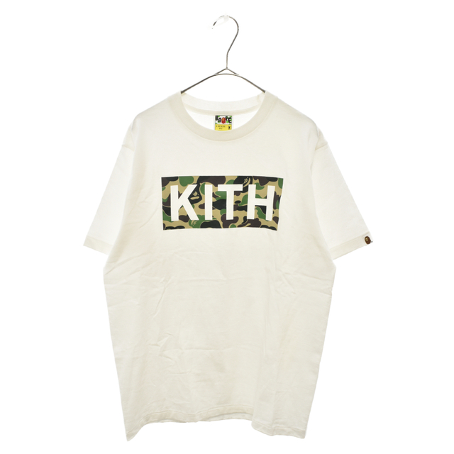 KITH キス ×A BATHING APE BAPE LOGO S/S TEE カモフラージュ柄ボックスロゴ半袖Tシャツ アベイシングエイプ