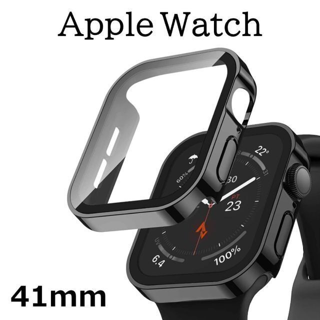 Apple Watch ケース カバー フラット 41mm ブラック