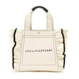 ジルバイジルスチュアート(JILL by JILLSTUART)の【新品】ジルバイジルスチュアート フリルトートバッグ(小)  ホワイト(トートバッグ)