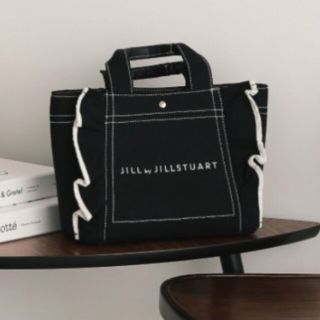 ジルバイジルスチュアート(JILL by JILLSTUART)の【新品】ジルバイジルスチュアート フリルトートバッグ(小)  ブラック(トートバッグ)