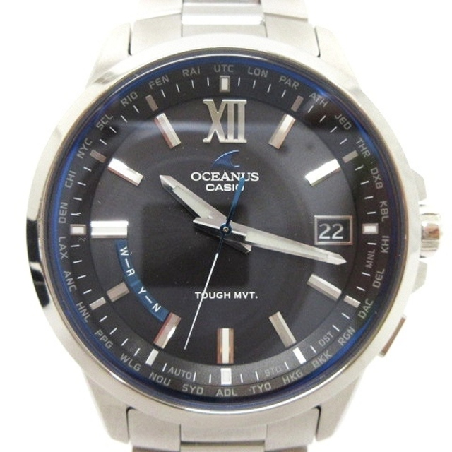 CASIO - カシオ オシアナス クラシック 腕時計 ソーラー電波 黒文字盤