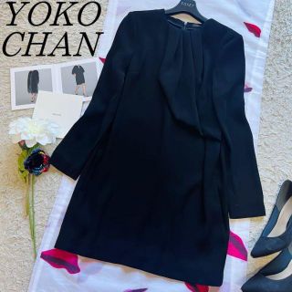 美品】定番カラー YOKO CHAN ウールフレアワンピース ギャザ