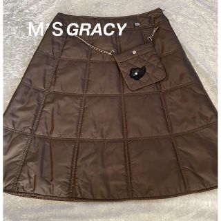 M'S GRACY エムズグレイシー ダウン スカート ポシェット付 ブラック