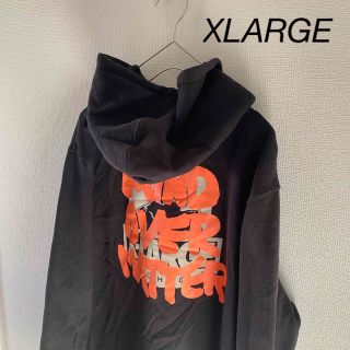 エクストララージ(XLARGE)のXLARGEエクストララージパーカーブラック黒mMメンズ長袖Y2Kストリート古着(パーカー)