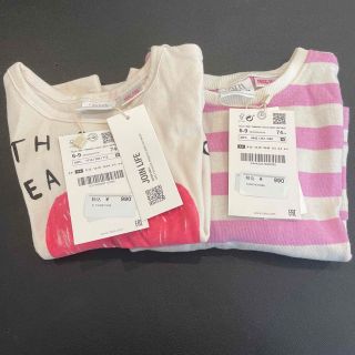 ザラキッズ(ZARA KIDS)の新品　ZARA ザラ ロンT 74cm ２枚セット(Ｔシャツ)