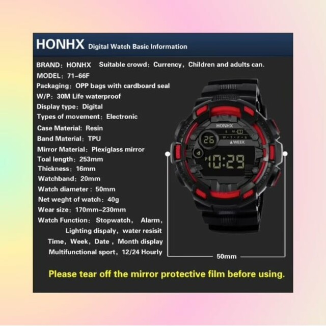 デジタル多機能 メンズ レディース&ボーイズ ガールズ 新品 腕時計 白ゴールド メンズの時計(腕時計(デジタル))の商品写真