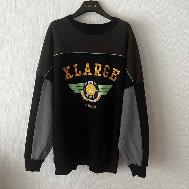 《大人気》XLARGE☆L☆ビッグロゴ☆裏地イエロー☆薄グレー☆エクストララージ