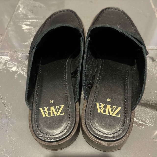 ZARA レザーミュールローファー　36 1