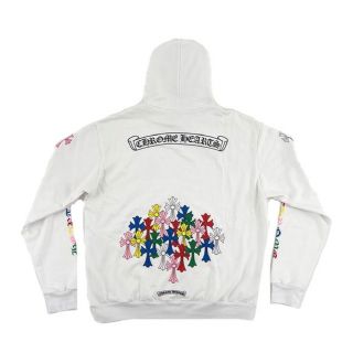 クロムハーツ(Chrome Hearts)のクロムハーツ  マルチカラー　ホワイトパーカー　　L(パーカー)