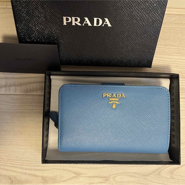 【新品】PRADA サフィアーノ バイカラー 二つ折り財布