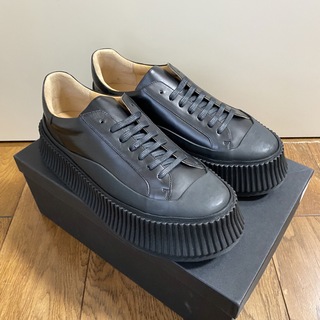 ジルサンダー(Jil Sander)の【JIL SANDER】ジルサンダー レザースニーカー  ブラック41 (新品)(スニーカー)