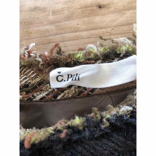 c.Pili カーキツイードスカート レディースのスカート(ミニスカート)の商品写真