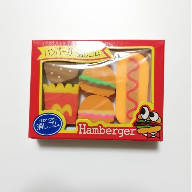 おもしろ消しゴム ハンバーガーセット インテリア/住まい/日用品の文房具(消しゴム/修正テープ)の商品写真