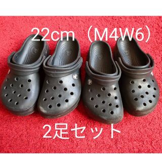 クロックス(crocs)の【クロックス】クロックバンド 22cm（M4W6）ジュニア ブラック2足セット(サンダル)