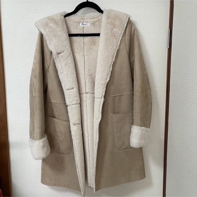 allamanda ロングコート ファーコート フード付き | www.couros.com.pe