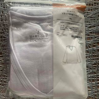 ムジルシリョウヒン(MUJI (無印良品))の無印良品　綿であったかVネック長袖Tシャツ(Tシャツ/カットソー(七分/長袖))