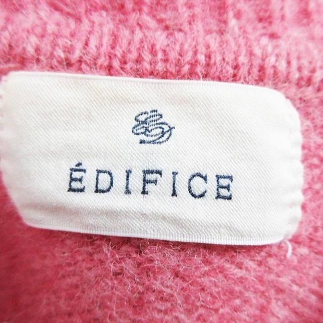 EDIFICE(エディフィス)のエディフィス ニット セーター 長袖 クルーネック ウール 無地 46 ピンク メンズのトップス(ニット/セーター)の商品写真
