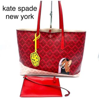 ケイトスペードニューヨーク(kate spade new york)の「激レア 」ケイトスペード トムとジェリー トートバッグ レッド (ハンドバッグ)