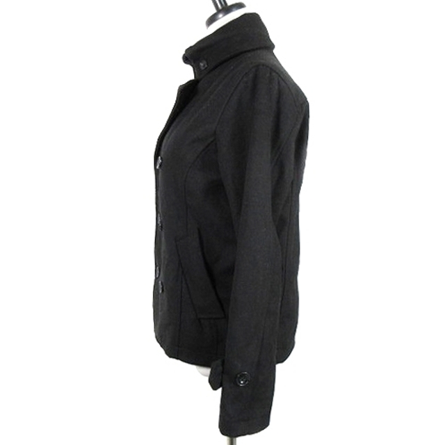 BENO(ビーノ)のビーノ EXCLUSIVE LABEL コート Pコート ダブル 無地 S 黒 レディースのジャケット/アウター(ピーコート)の商品写真