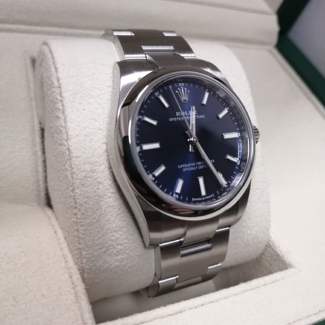 ロレックス オイスターパーペチュアル34 124200 ROLEX 腕時計 レディース ブライトブルー文字盤